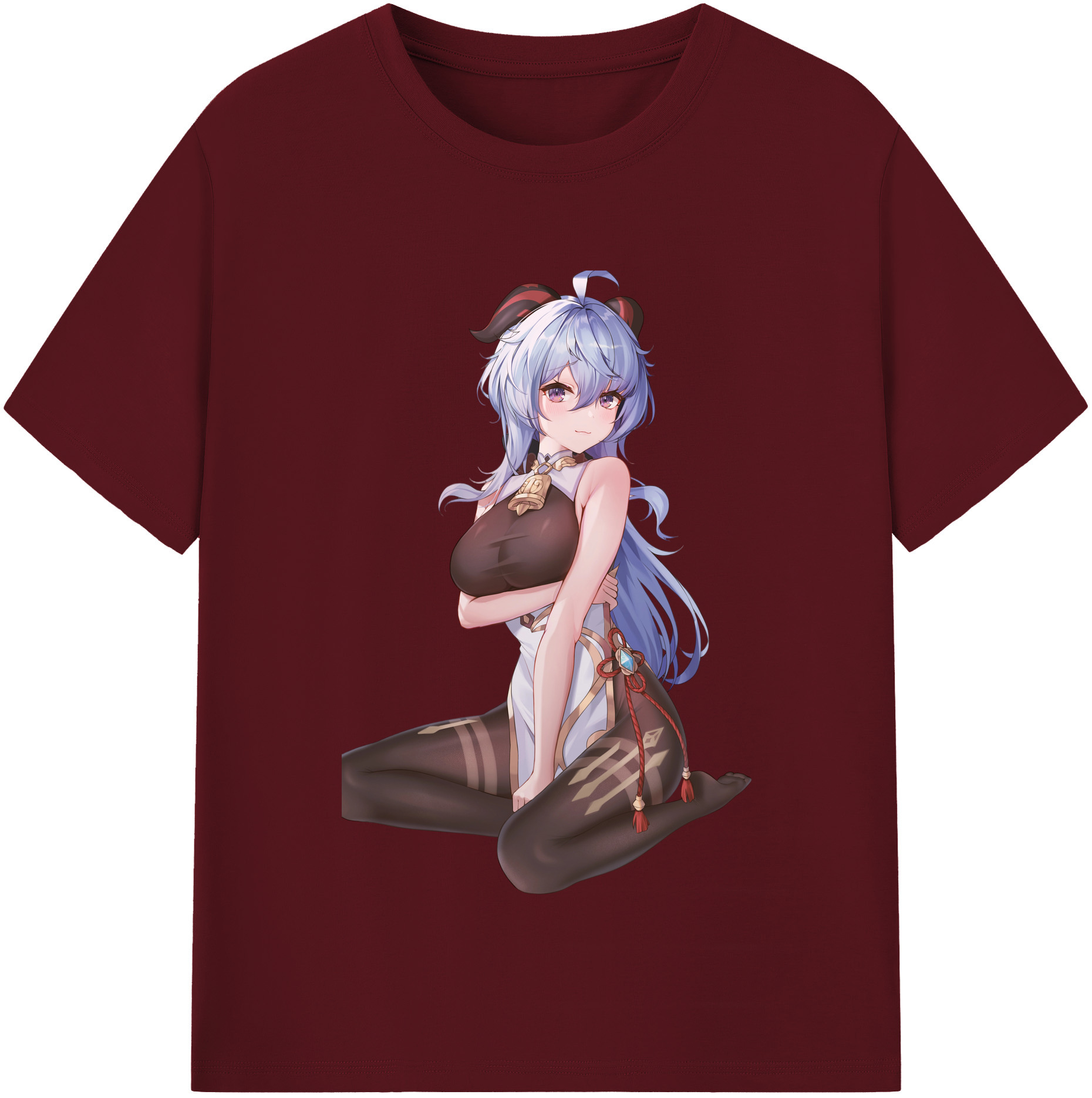 げんし神 甘雨 かんう genshin Ganyu 綿100％半袖Tシャツ（フロントプリント）